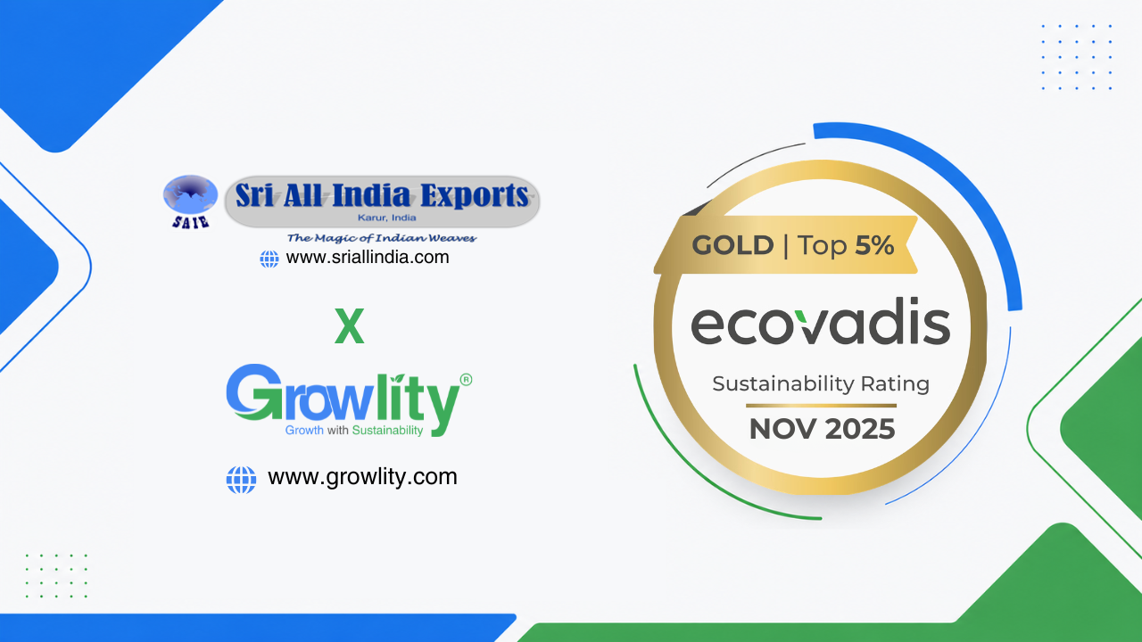 Sri All India Export EcoVadis Gold Rating Achievement