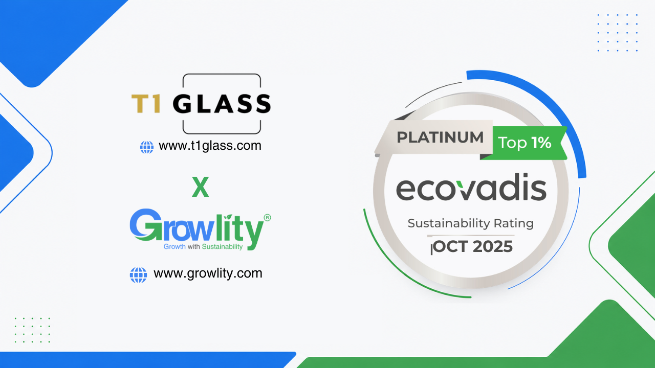T1 Glass Systems EcoVadis Platinum Medal Sustainability Achievement